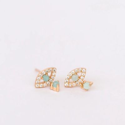 Evil Eye Drop - Amazonite - Earring