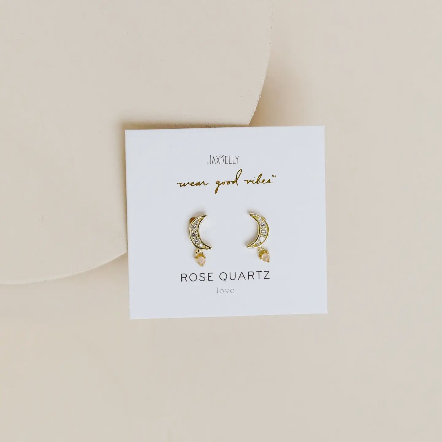 Moon Drop - Rose Quartz - Earring