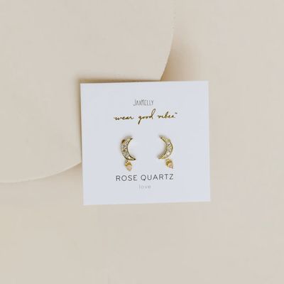 Moon Drop - Rose Quartz - Earring