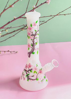 Canna Style Handpainted Cherry Blossom Bong