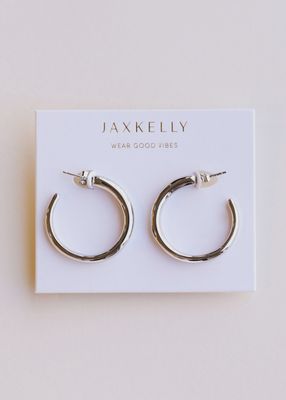 Everyday Silver Hoop Earrings - Medium
