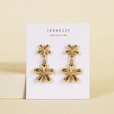 Double Daisy - Gold Earrings