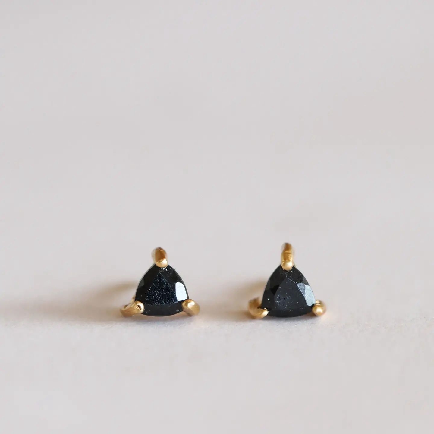 Mini Energy Gem - Gold Earrings, Material: Black Tourmaline
