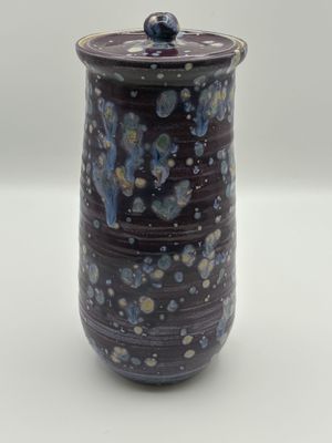 Starry Night Lidded Vessel – 10” Tall