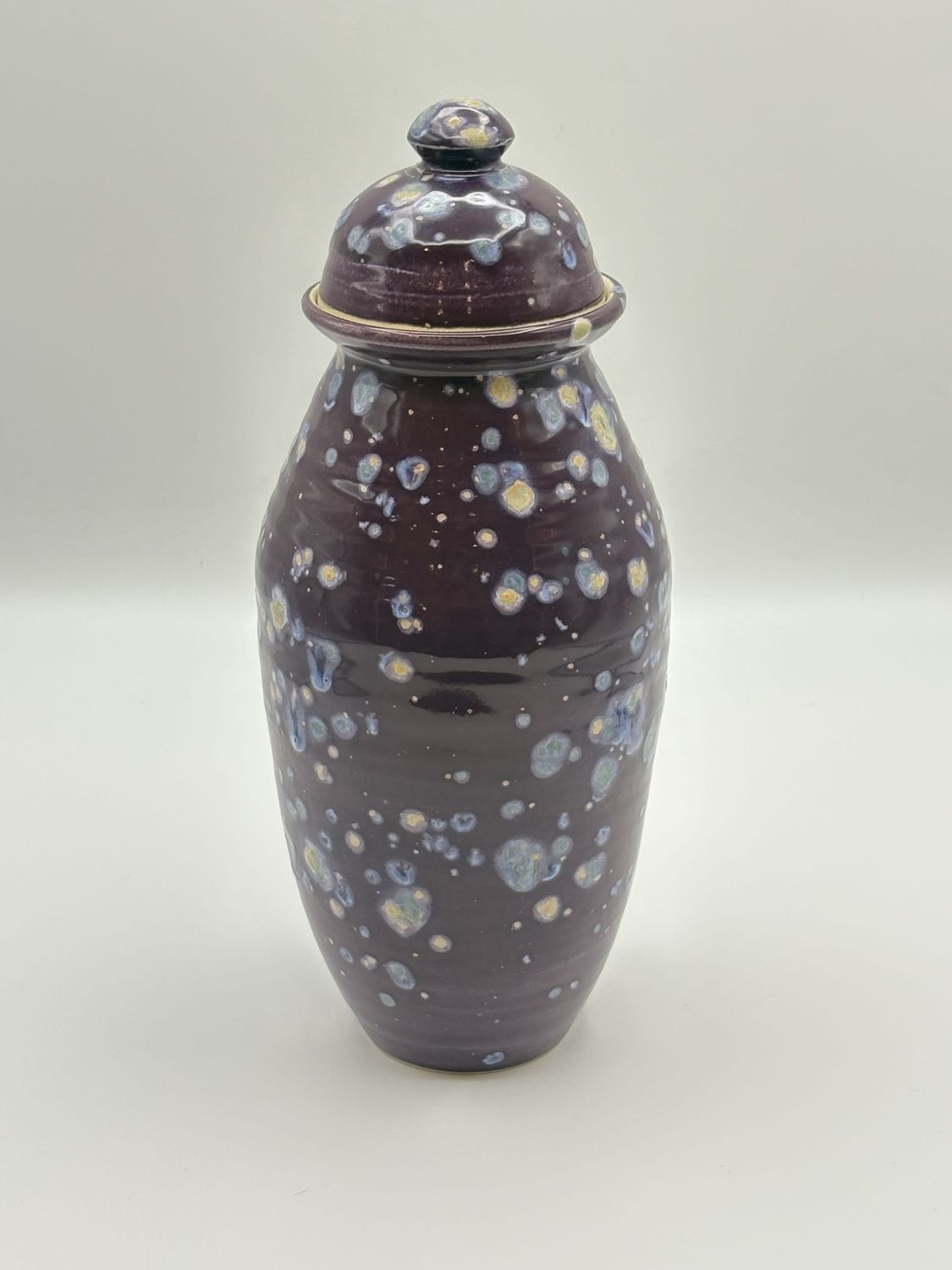 Starry Night Lidded Jar with Curved Top