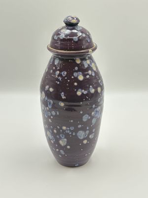 Starry Night Lidded Jar with Curved Top