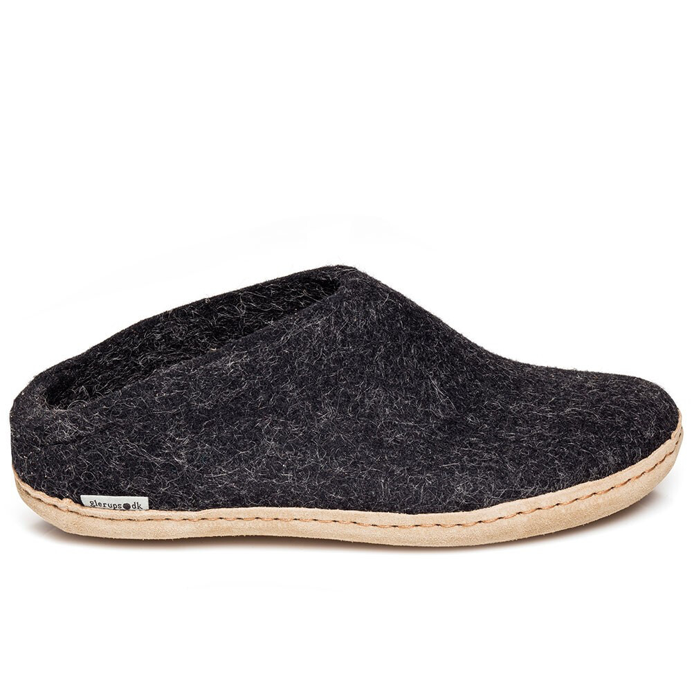 Glerups Slip-On Leather, Color: Charcoal Grey, Size: 35
