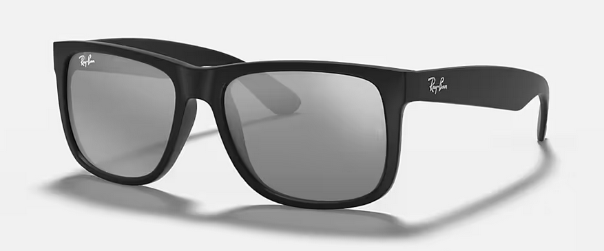 JUSTIN RUBBER BLACK WITH GREY MIRROR SILVER