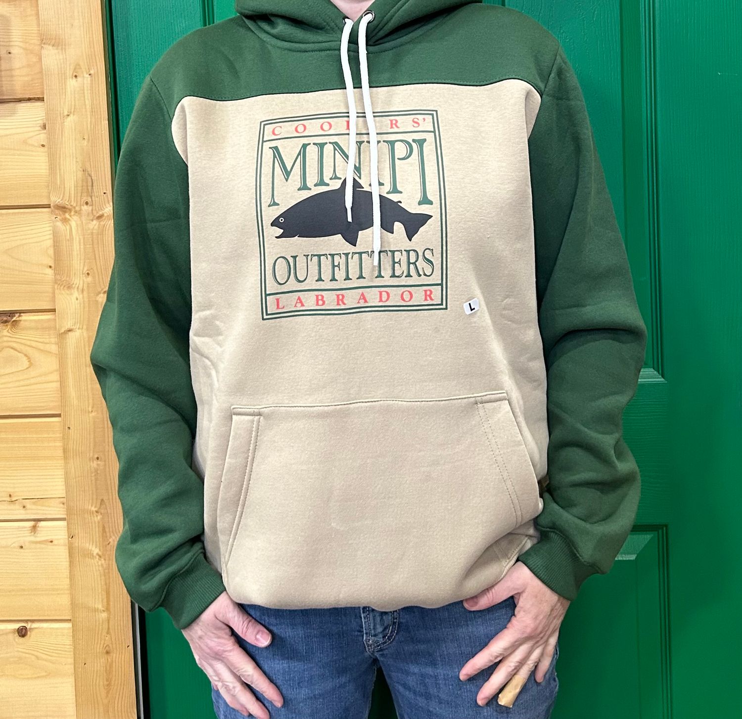 Minipi Hoodie, Color: Wild Spruce/Oatmeal, Size: XS