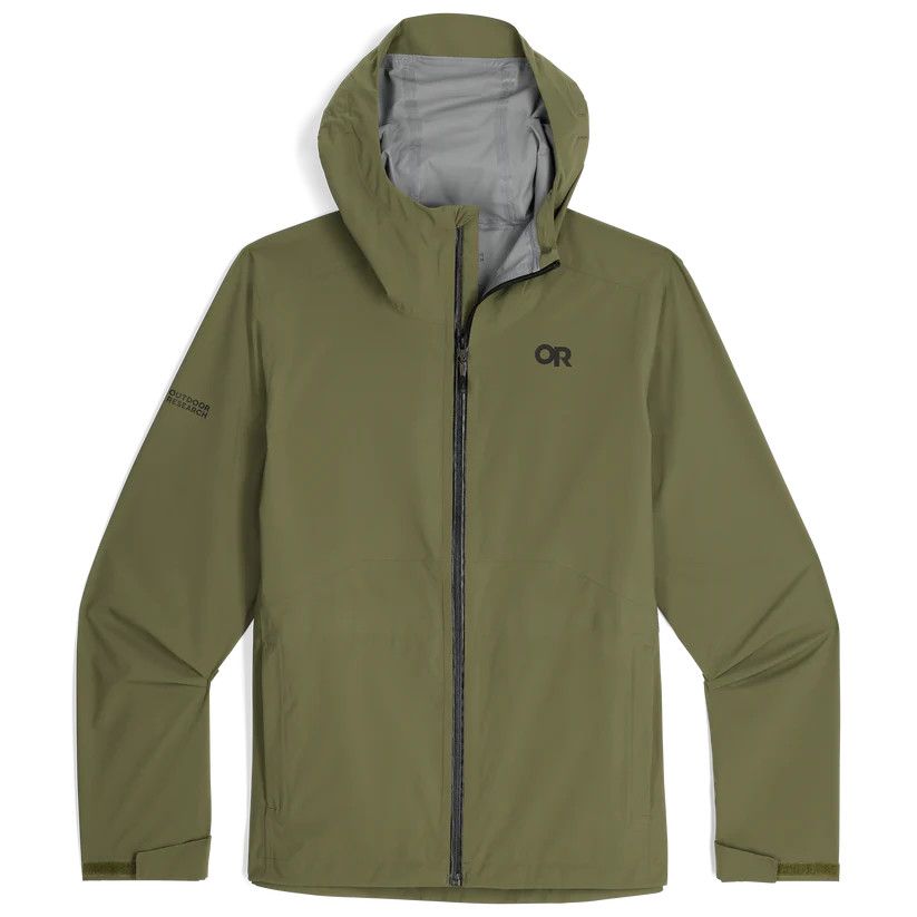 Men's Stratoburst Stretch Rain Jacket, Color: Ranger Green, Size: M