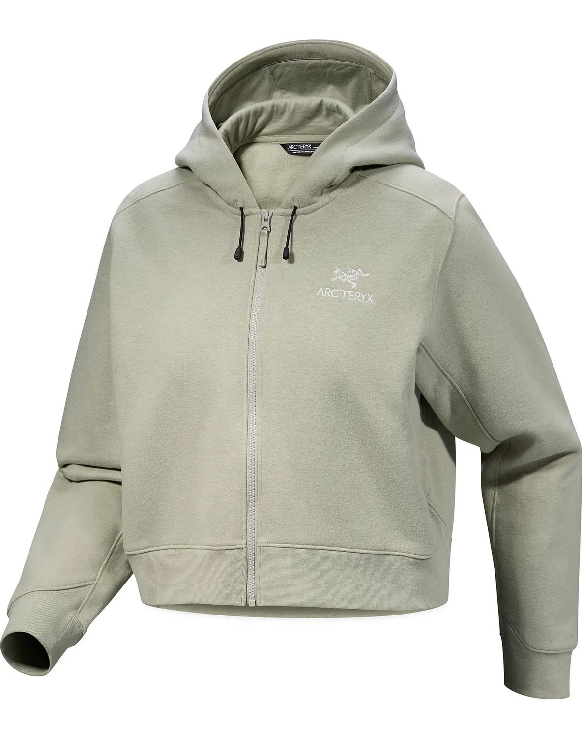 Emblem Fleece Full Zip Crop Hoody W