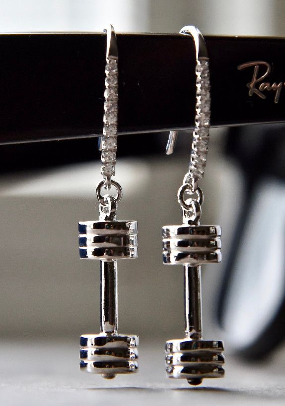 BP CZ dumbbell earring