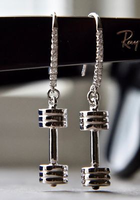BP CZ dumbbell earring