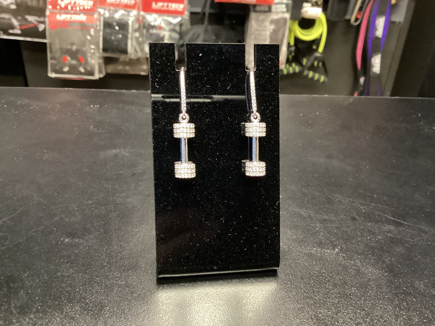 BP all CZ dumbbell earring