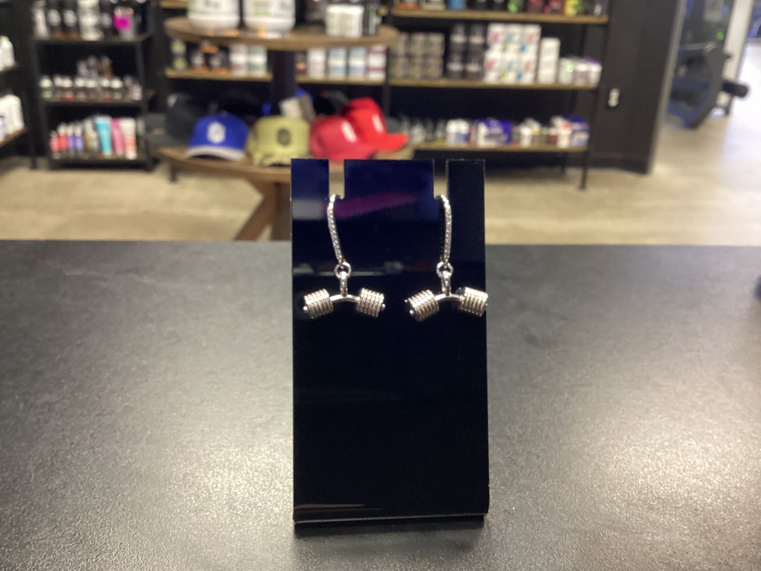 BP CZ barbell earrings