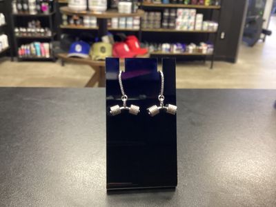 BP CZ barbell earrings