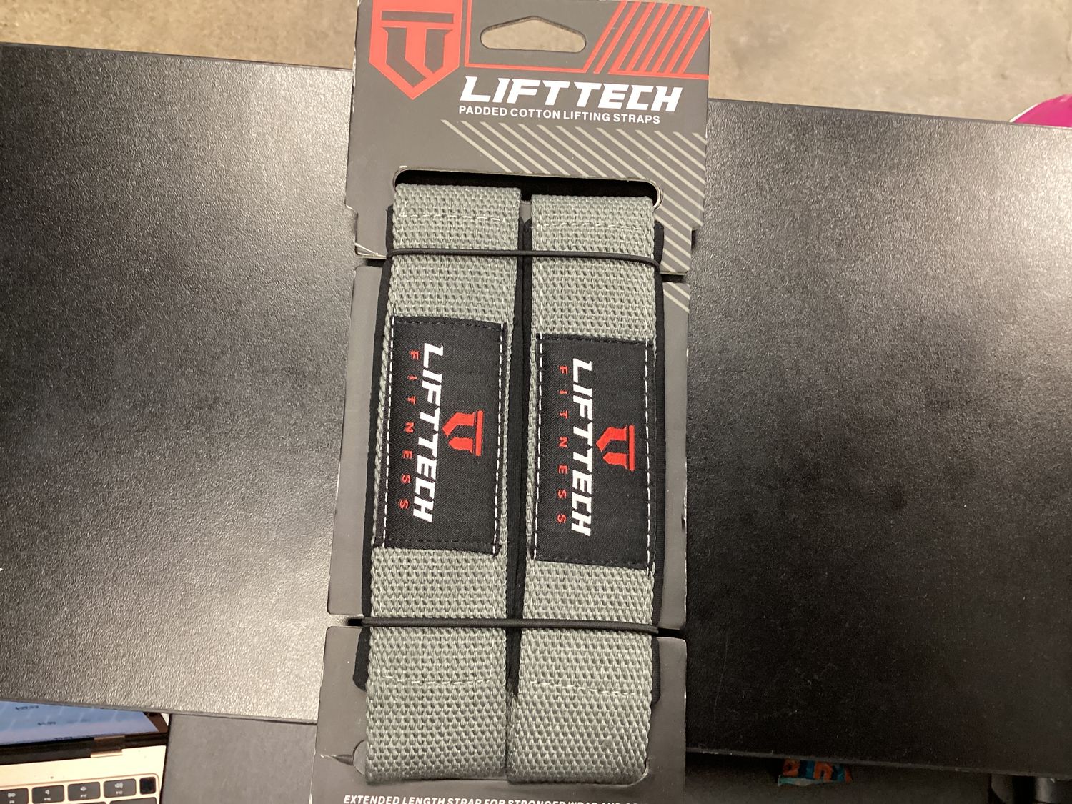 Lifttech Padded Cotton Lifting Straps grey