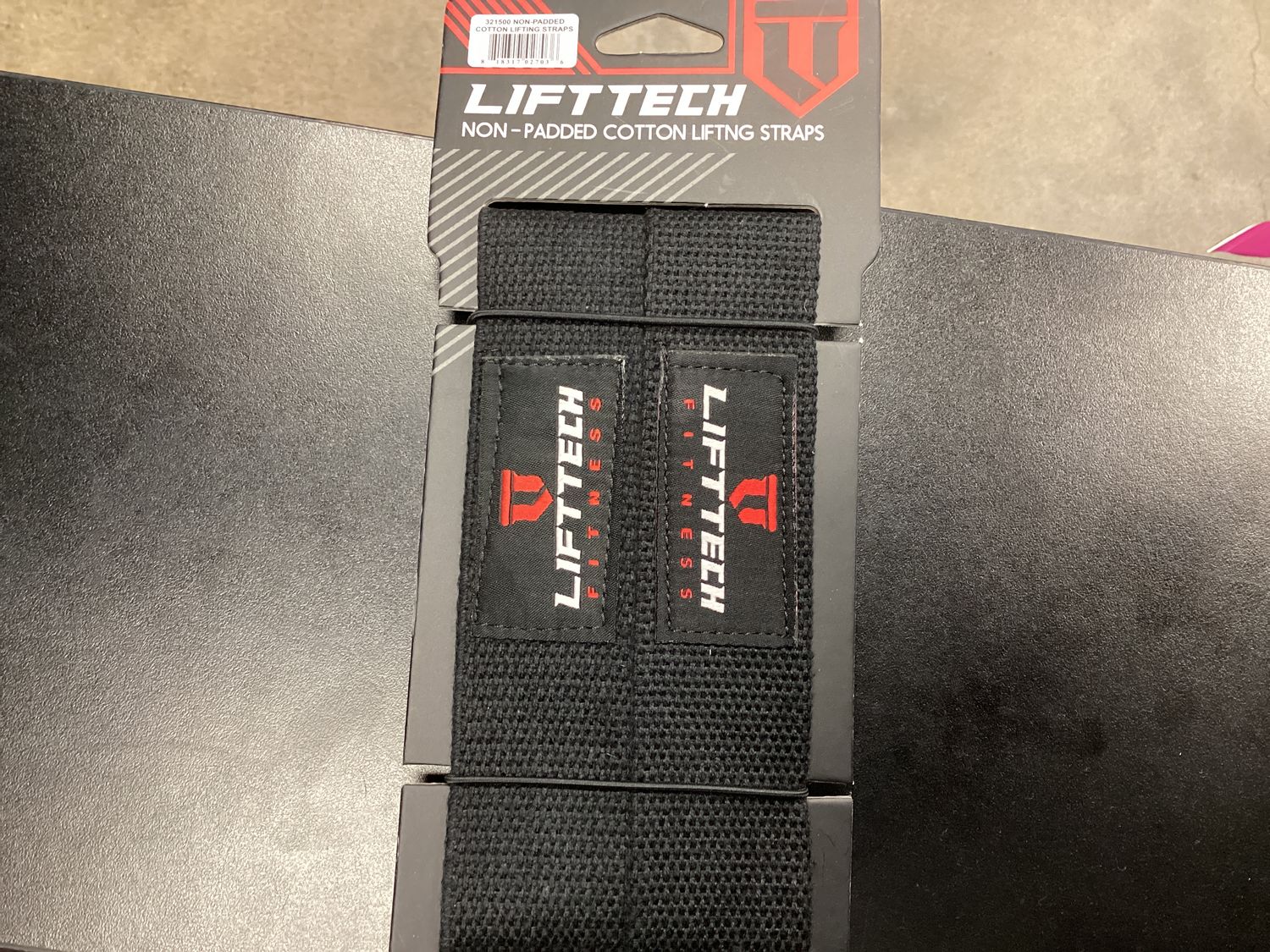 Lifttech Non Padded Cotton Lifting Straps black