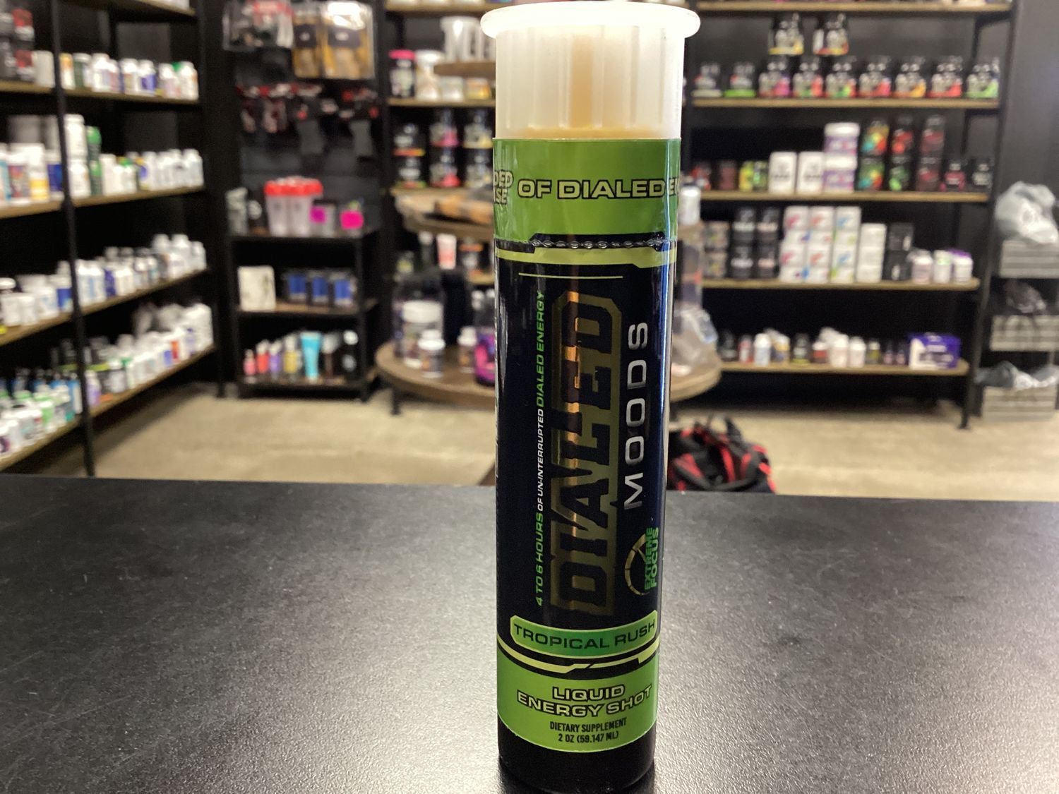 Dialed Moods energy shot, Flavor: Tropical rush