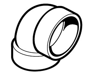 90 Degree Sharp Radius - White