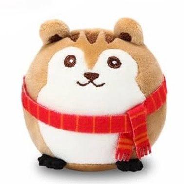 Christmas Mini Plush Squirrel (Cap &amp; Scarf)