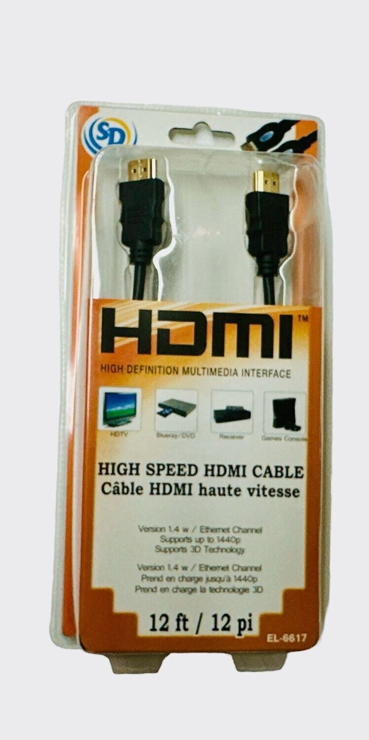 High Speed HDMI Cable (12 Ft)