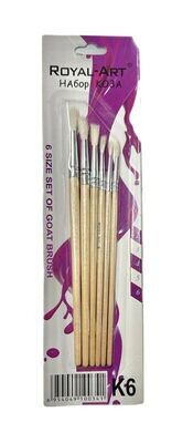 6 Size Set Of Goat Brush (K6)