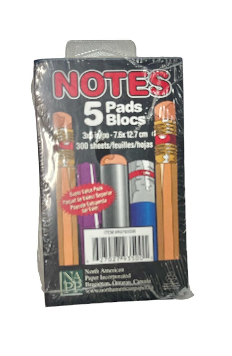 Notes (5 Pads) 3x5 in (300 Sheets)