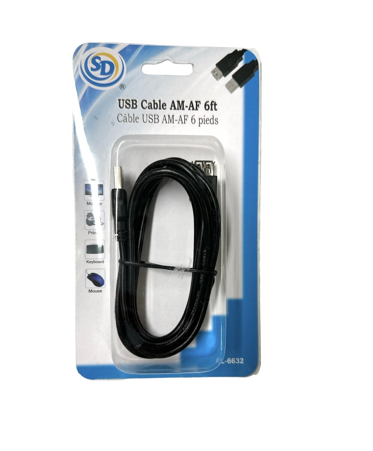 USB Cable AM-AF 6ft