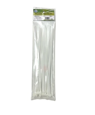 Self Locking Nylon Cable Ties (10 in) (20pc) (White)