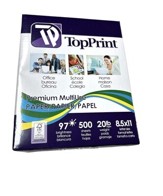 TopPrint MultiUse - PAPER (500 Sheets) 97 brightness , 8.5X11 Letter Size