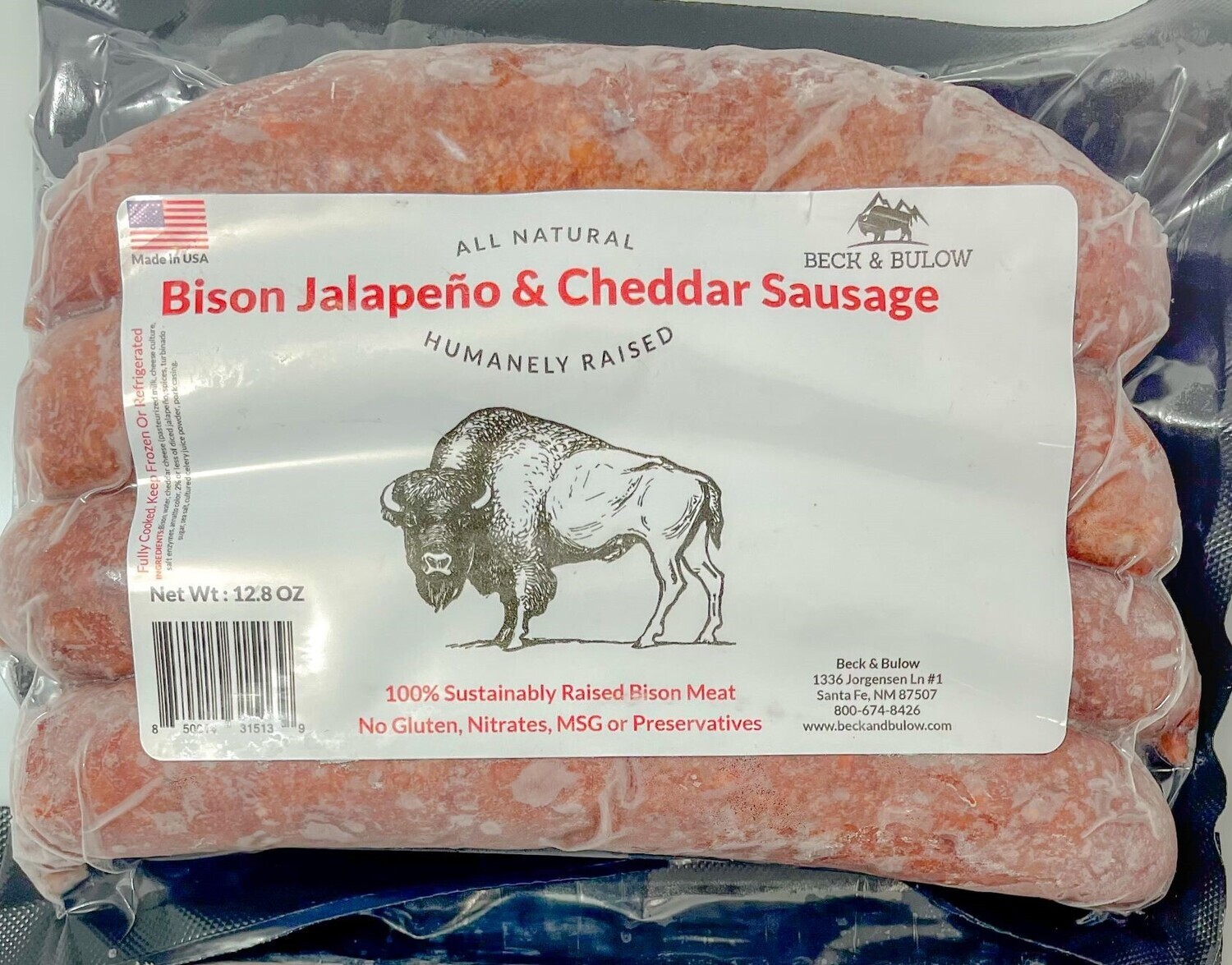 Bison Jal And Cheese Sausages
