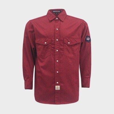 FR Small Printed Plaid Shirts With Pearl Snap