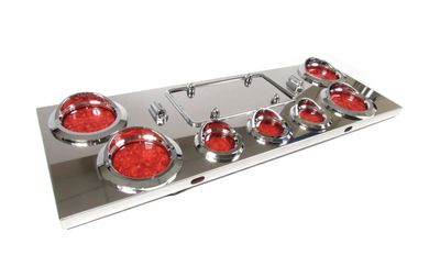 Stainless Steel Rear Center Panel With Red Led Lights |