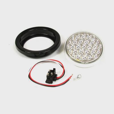4&quot; Red Round Tail/Stop/Turn Led Light With 24 Leds And Clear Lens