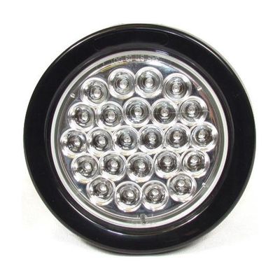 4&quot; Red Round Tail/Stop/Turn Led Light With 24 Leds And Clear Lens