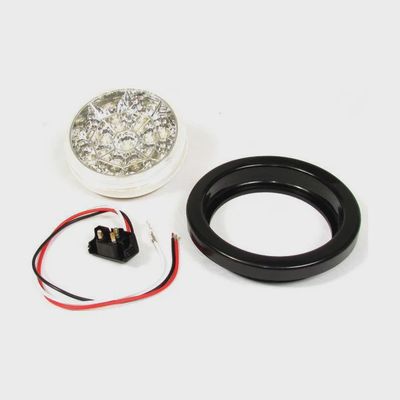 4&quot; Amber Round Tail/Turn Led Light With 17 Leds, Clear Lens And Chromed Reflector