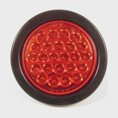 4&quot; Red Round Tail/Stop/Turn Led Light With 24 Leds And Red Lens