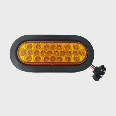 6&quot; Amber Oval Marker/Tail/Turn Led Light With 24 Leds And Amber Lens
