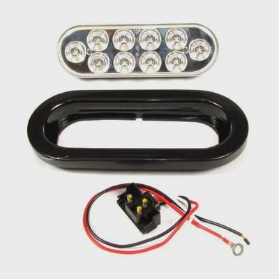 6&quot; Amber Oval Marker/Tail/Turn Led Light With 10 Leds And Clear Lens