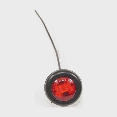 3/4&quot; Red Round Clearance/Marker Flat Led Light With 1 Led And Red Lens