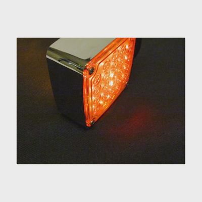 Chrome Square Pedestal Led Light With 24 Leds And Clear Lens - Driver Side