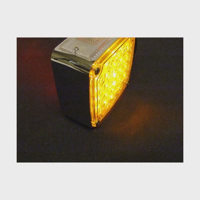 Chrome Square Pedestal Led Light With 24 Leds And Clear Lens - Driver Side