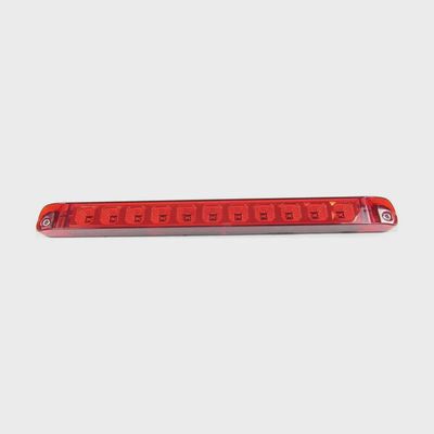 17&quot; X 1-3/8&quot; Red Led Light Bar With 11 Leds, Red Lens And Chromed Reflector