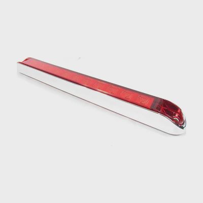 17-6/8&quot; X 2-1/8&quot; Red Led Light Bar With 11 Leds, Red Lens And Chromed Bezel