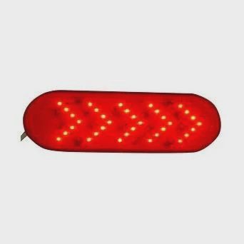 6&quot; Amber Oval Tail/Turn Sequential Arrow Led Light With 35 Leds And Red Lens