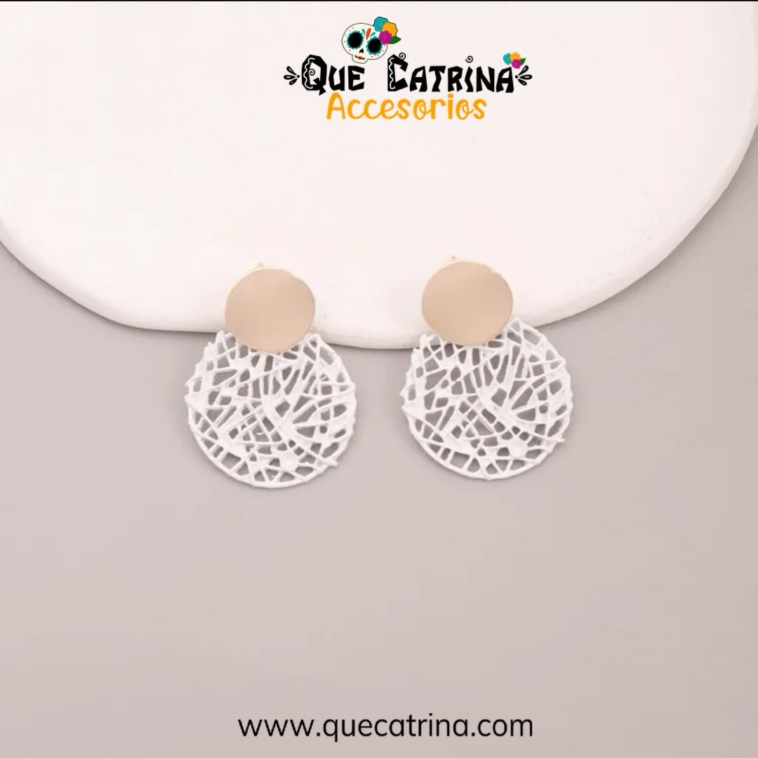 Pendientes Circulares Maya Blanca