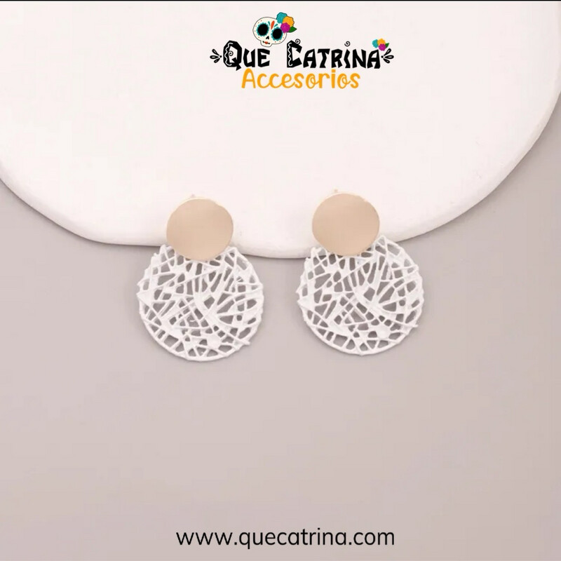 Pendientes Circulares Maya Blanca