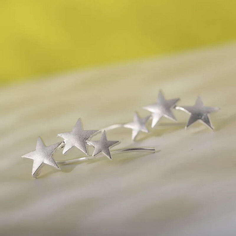 Pendientes Estrellas Plateadas