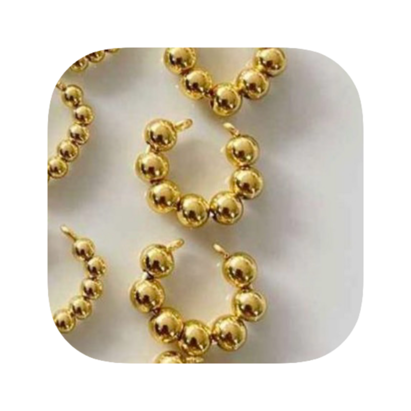 Earcuff Bolitas Doradas Grandes